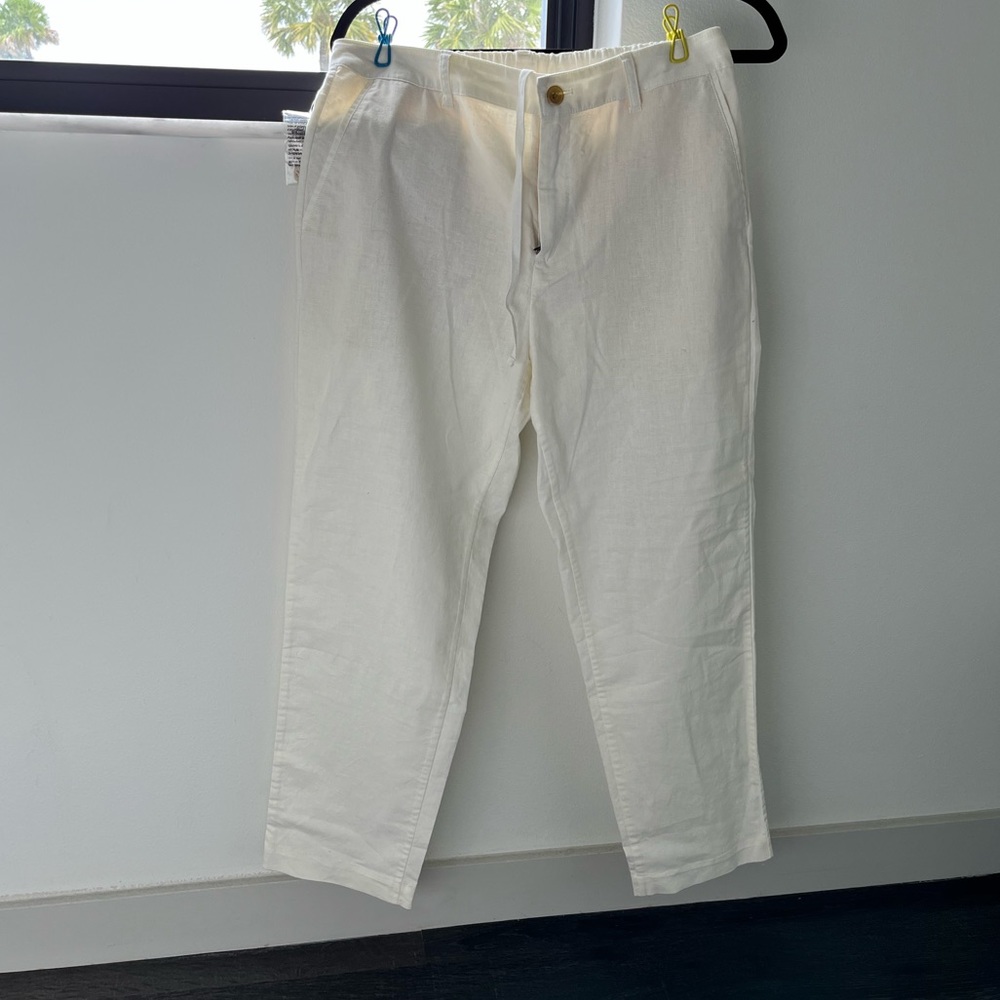 Uniqlo off white linen pants